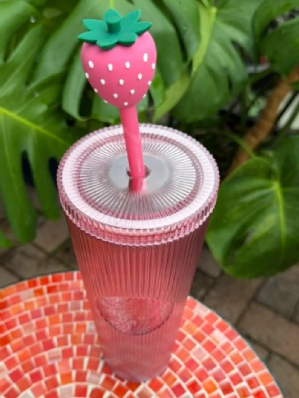 Starbucks 2026 Pink Collection 24oz Cup Strawberry Topper-Ltd. Ed.-NEW w/tags